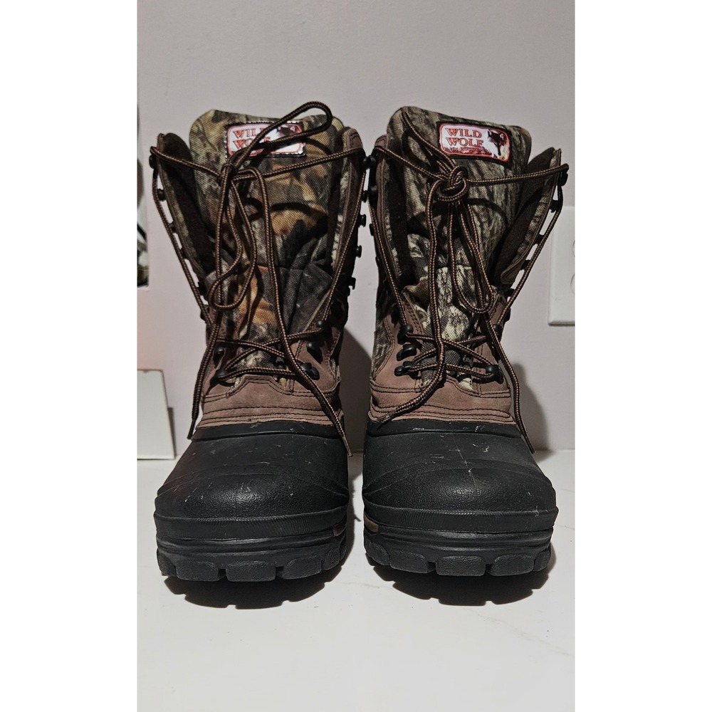 Wild Wolf by Rocky Mens 12W Hunting Boots Camo Leather Thinsulate Vintage
